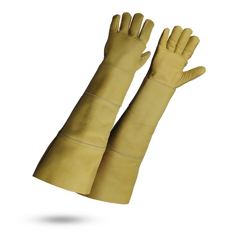 Gants pompiers anti-morsure long en cuir ANIMALYS ROSTAING