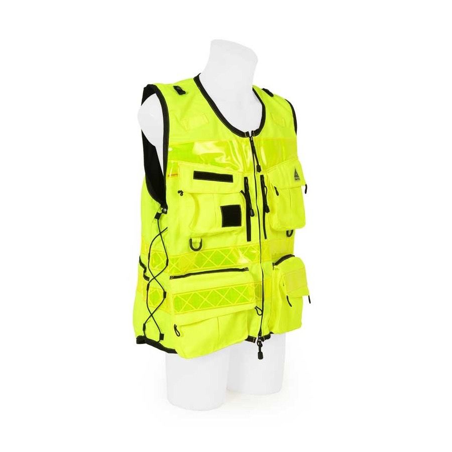 Gilet d'identification et d'intervention multipoches haute visibilité STAFF PREMIUM Jaune DIMATEX Gilet d'identification et d'intervention multipoches haute visibilité STAFF PREMIUM Jaune DIMATEX