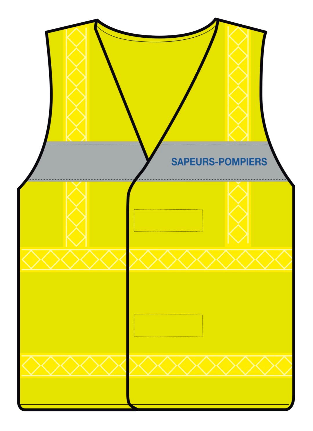 Gilet haute visibilité jaune sapeurs pompiers