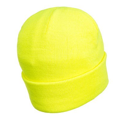 Bonnet Beanie lampe LED rechargeable USB jaune fluo PORTWEST