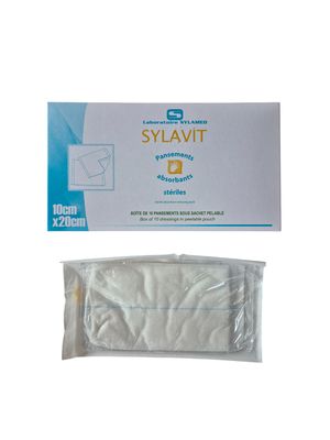 Boite de 10 Pansement absorbant stériles 10x20cm SYLAVIT SYLAMED