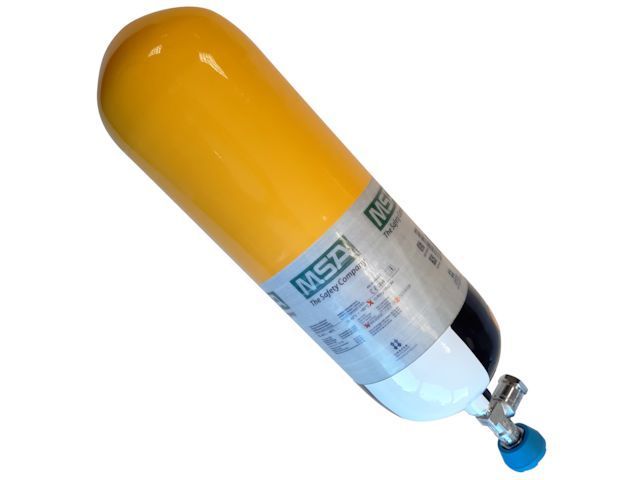 Bouteille ARI composite 6,8L 300 Bars avec robinet droit - avec ou sans Manomètre de contrôle de pression intégré MSA