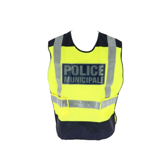 Chasuble / gilet haute visibilité POLICE MUNICIPALE bi-color