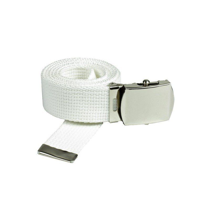Ceinture tresse blanche boucle argent