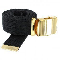 Ceinture Tresse noire boucle Or