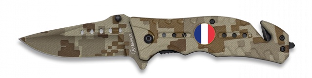 Couteau pliant Camo sable Lame 8 cm drapeau France camouflage ALBAINOX