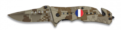 Couteau pliant Camo sable Lame 8 cm drapeau France camouflage ALBAINOX