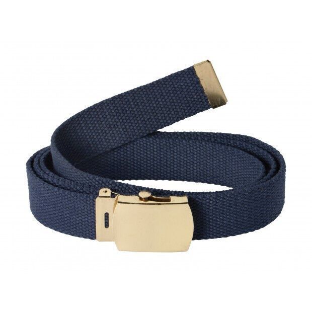 Ceinture Tresse bleu marine boucle Or
