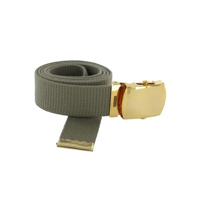 Ceinture tresse vert armée boucle or