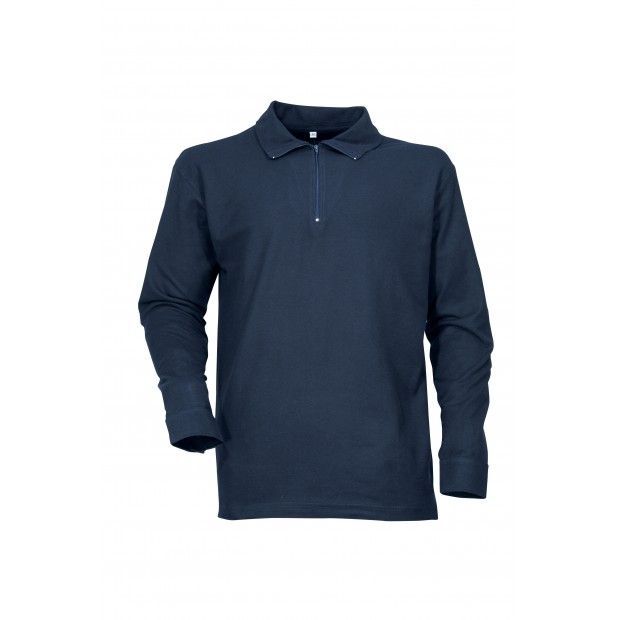 Chemise F1 manches longues bas de manches boutons bleu marine CITYGUARD