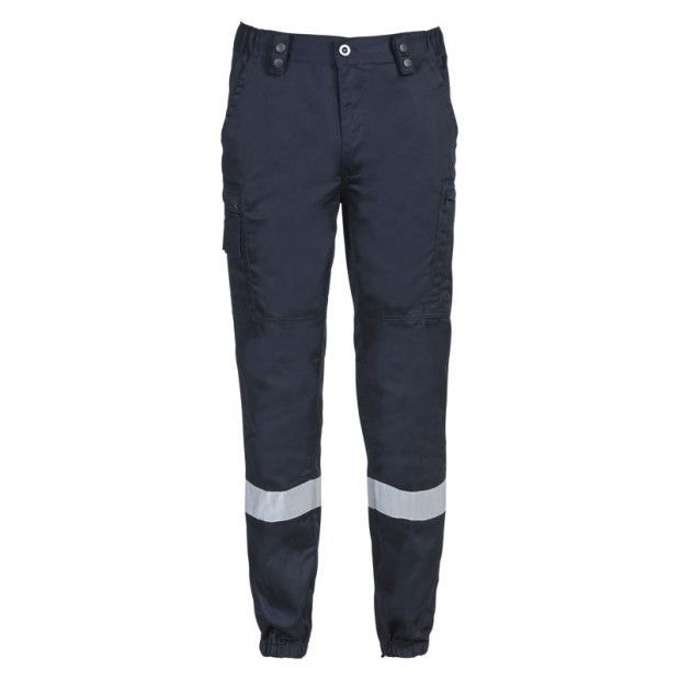 Pantalon Action ssiap / sécurité incendie BLEU MARINE avec bande réfléchissante CITYGUARD