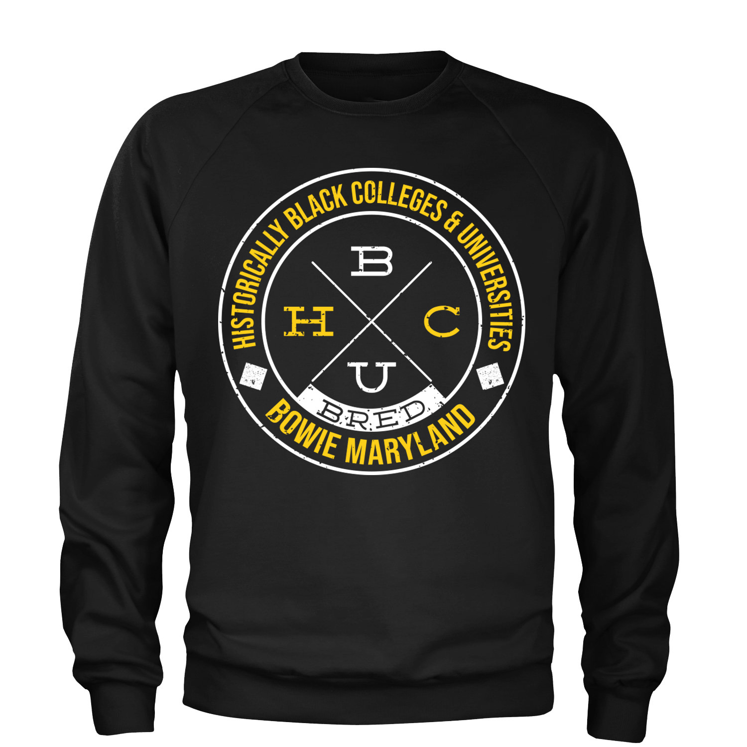Crew Neck Sweatshirts Black w/gold & white text (pre-orders only) 00001