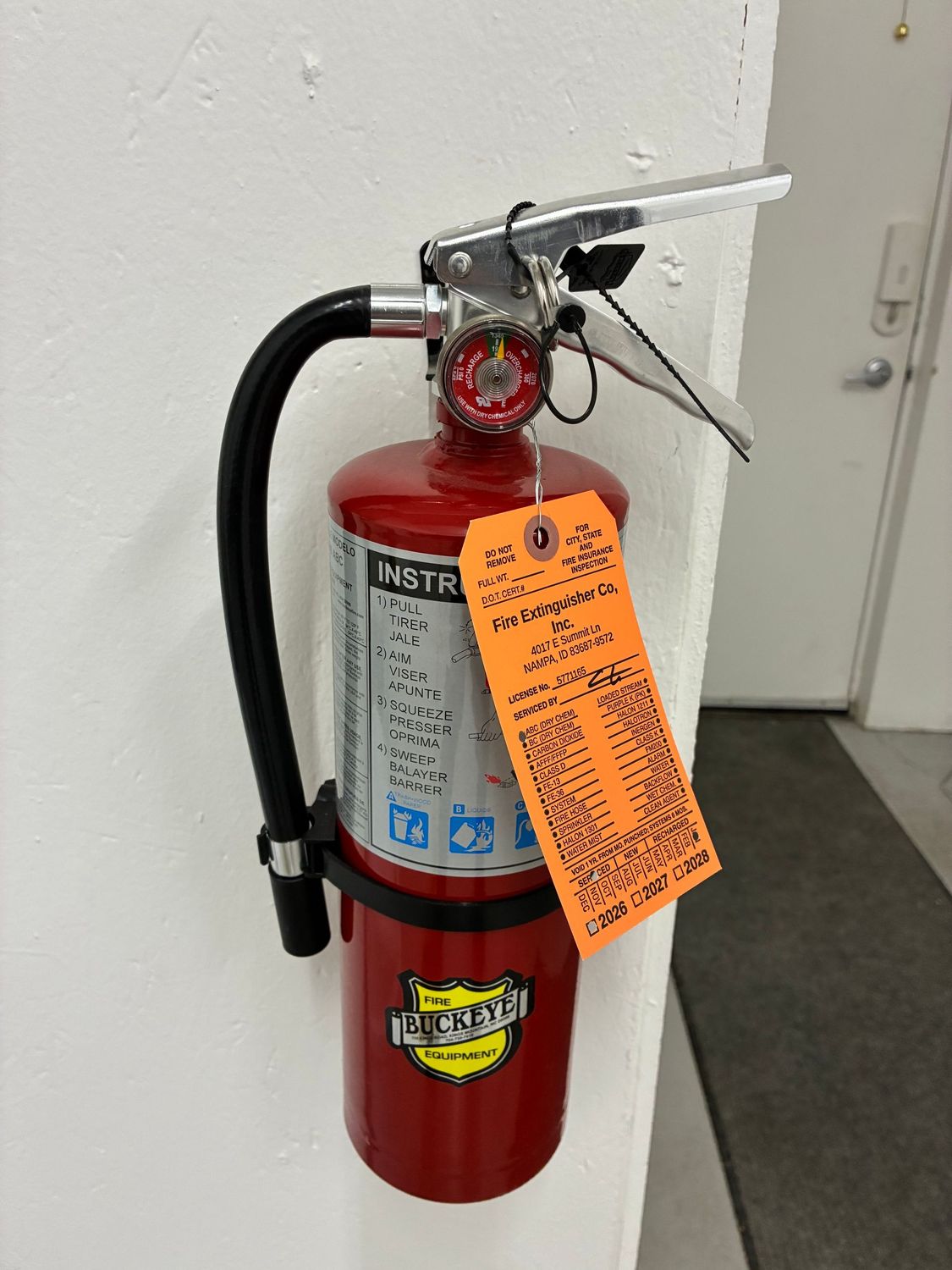 5lb ABC Buckeye Fire Extinguisher with wall mount 5lb ABC Buckeye Fire Extinguisher with wall mount