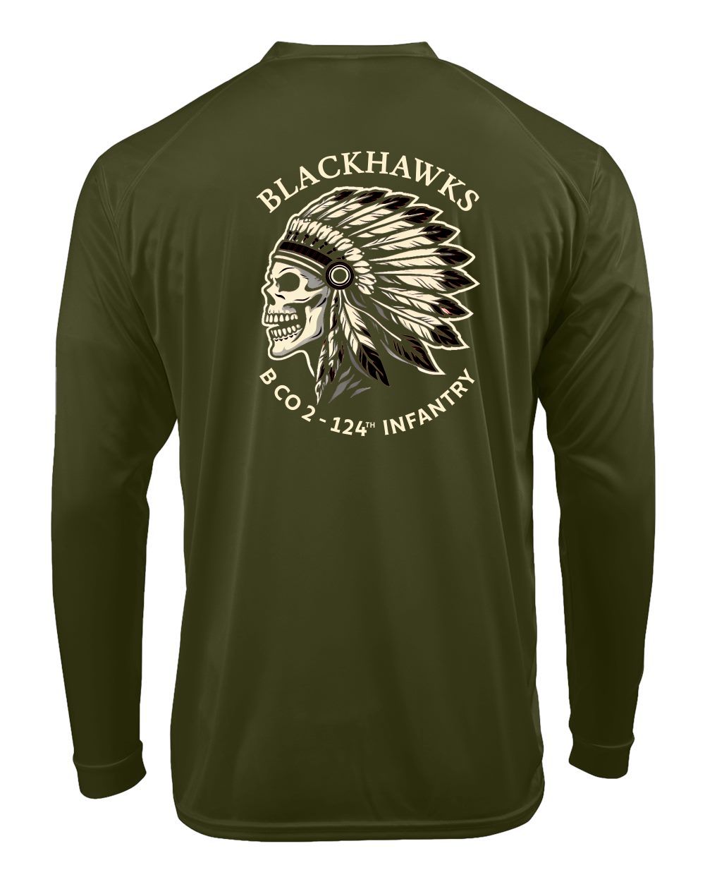 OLIVE GREEN MENS PERFORMANCE LONG SLEEVE