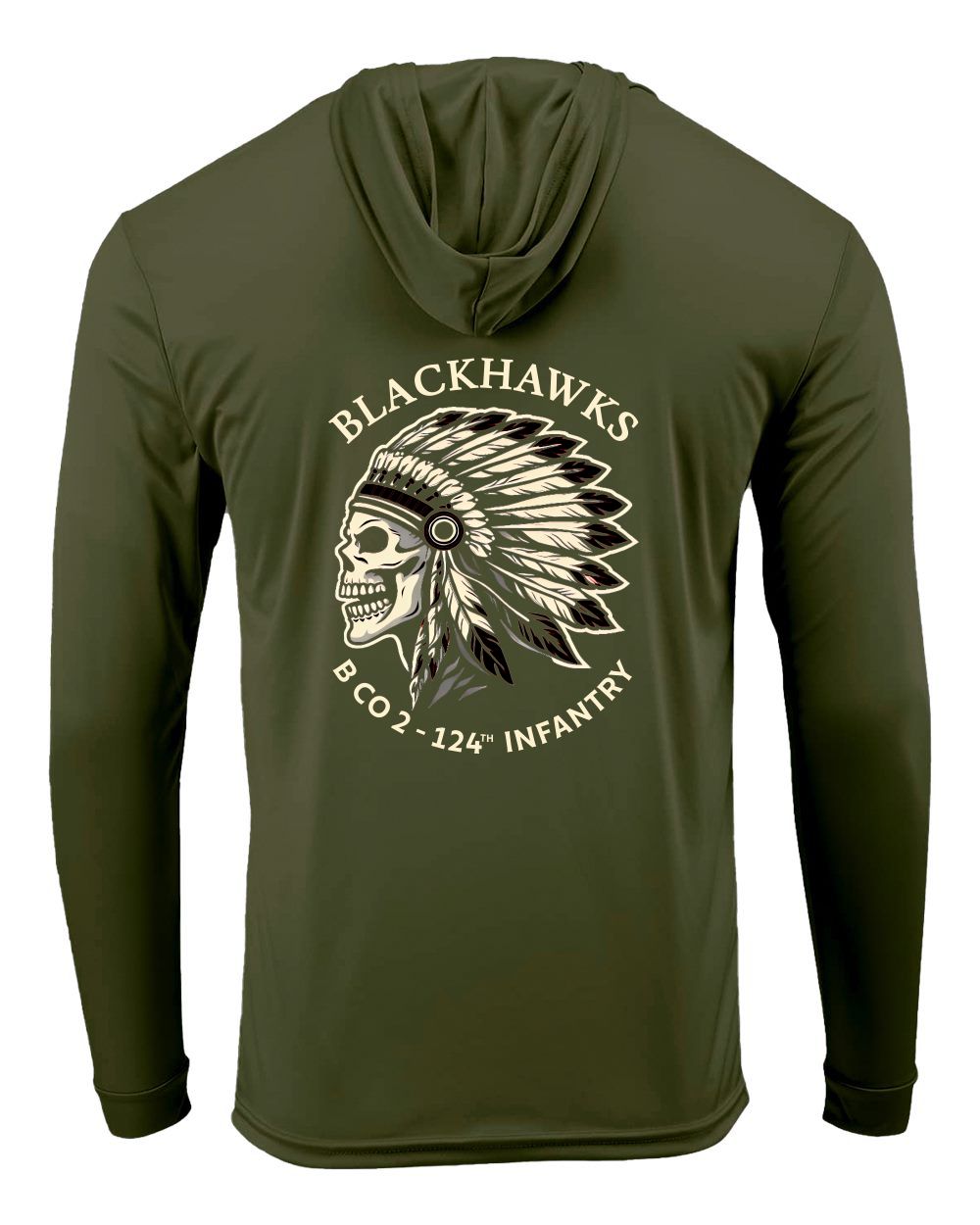 OLIVE GREEN MENS SUN HOODIE