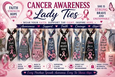 Cancer Awareness Lady Ties — One-of-a-Kind Designs