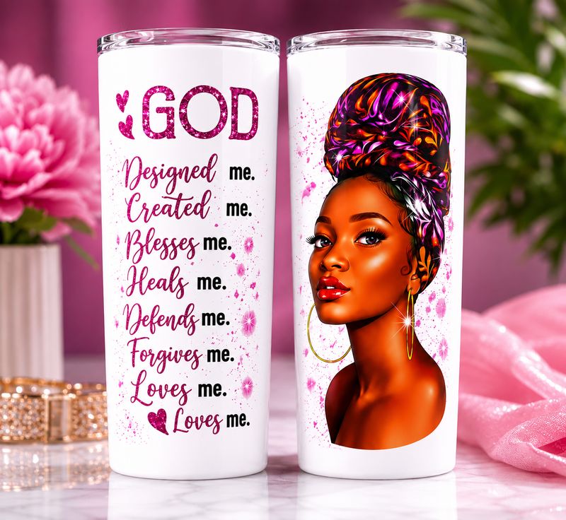 Tumbler - God Designed Me — 20 oz Faith-Inspired Tumbler