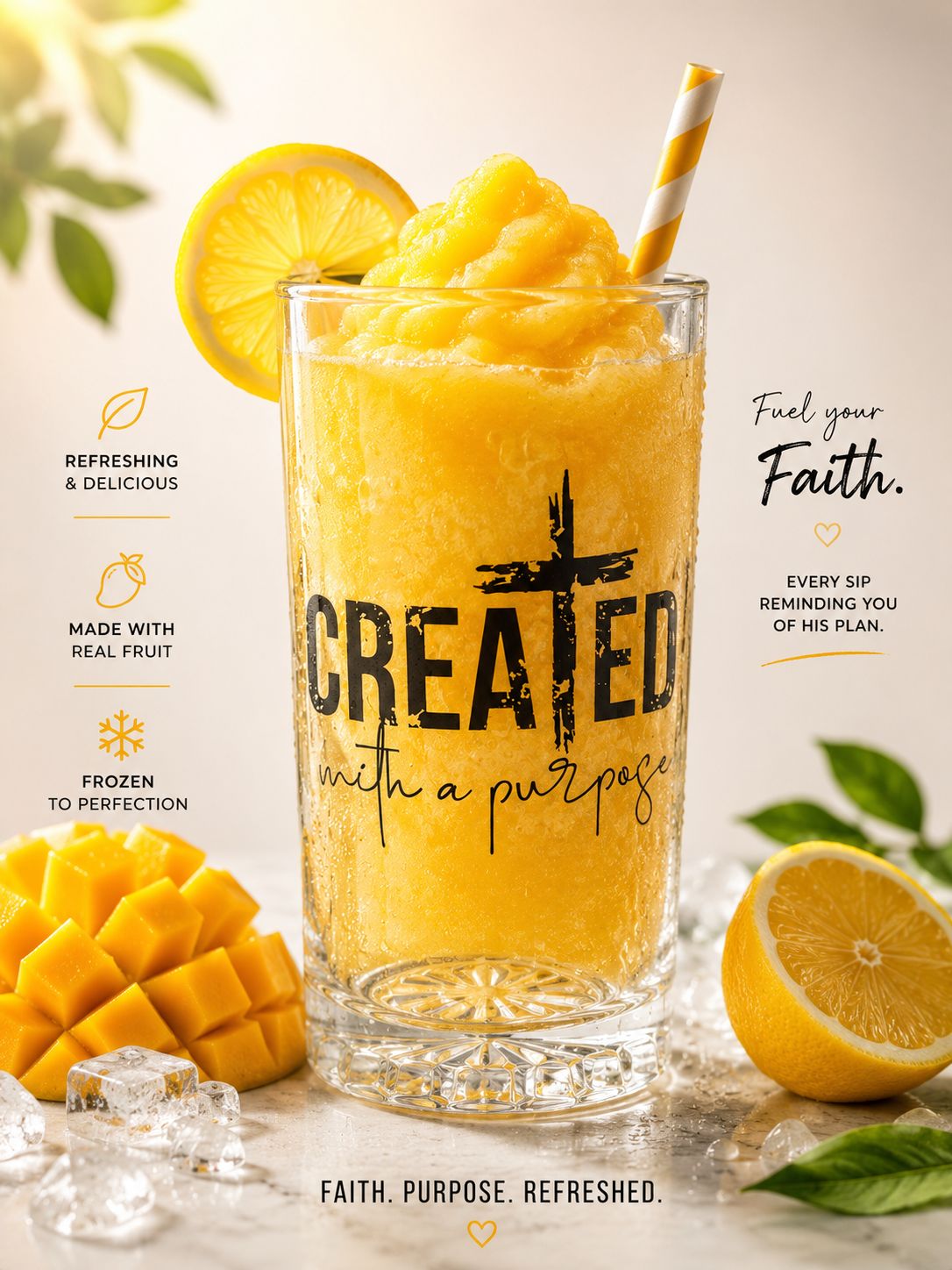 Mugs - “Created With a Purpose” Glass 18 oz