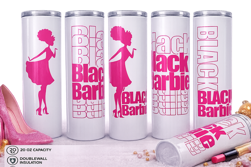Tumbler - Black Barbie — 20 oz Skinny Tumbler