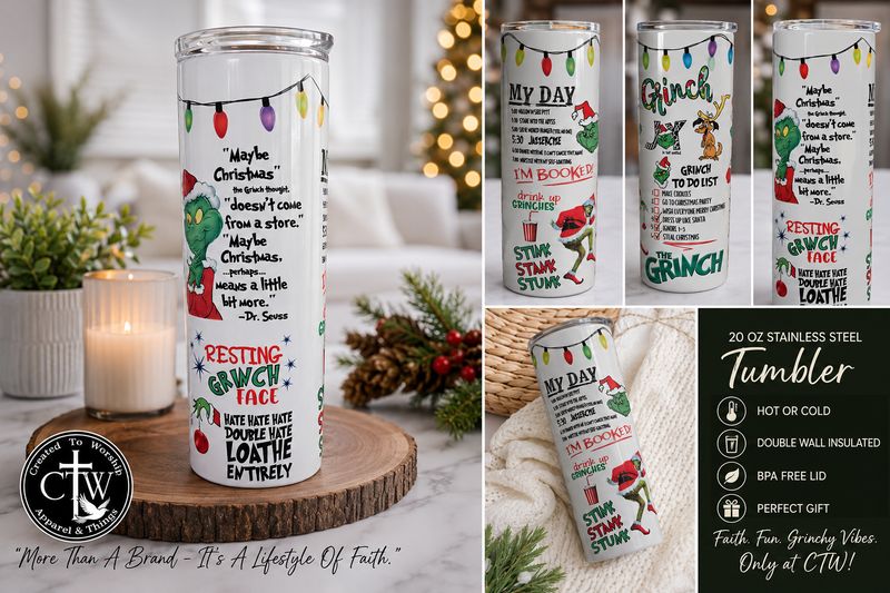 Tumbler - 🎄 Grinch To Do List 20 oz Christmas Tumbler