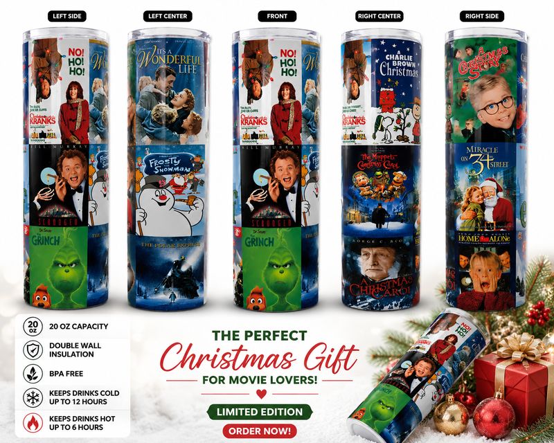 Tumbler - Classic Christmas Movies 20 oz Tumbler