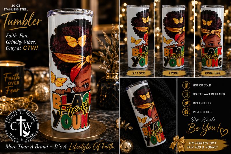 Tumbler - Black Young Free-ish 20oz