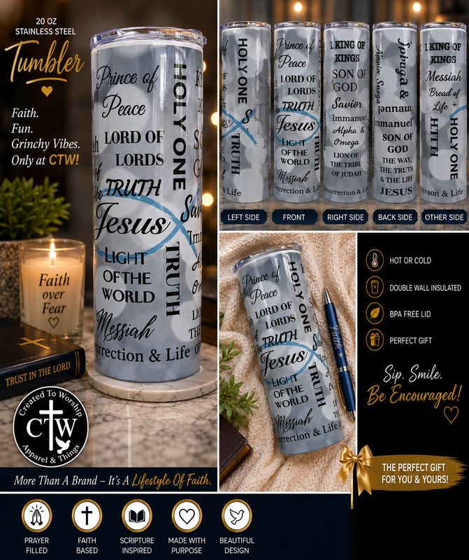 Tumbler - ✝️ Names of Jesus | 20 oz Skinny Tumbler