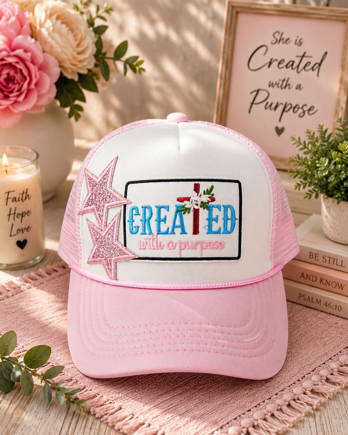 Trucker Hat - “Created With a Purpose” Faith Trucker Hat
