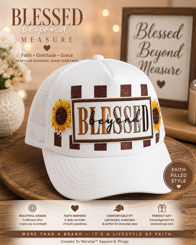Trucker Hat - “Blessed Beyond Measure” Faith Trucker Hat
