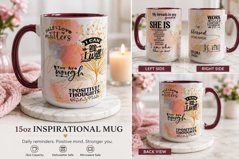 Cup - Inspirational “Self-Love Matters” Mug - 15oz