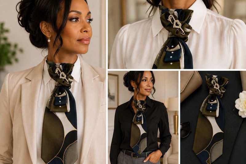 Junk Tie - Midnight Grace Statement Lady Tie
