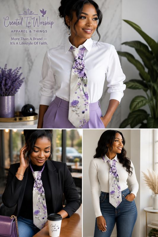Junk Tie - Lavender Grace Floral Lady Tie