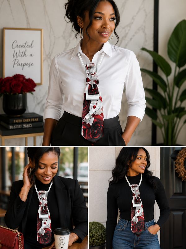 Junk Tie - Crimson Rose Faith Lady Tie