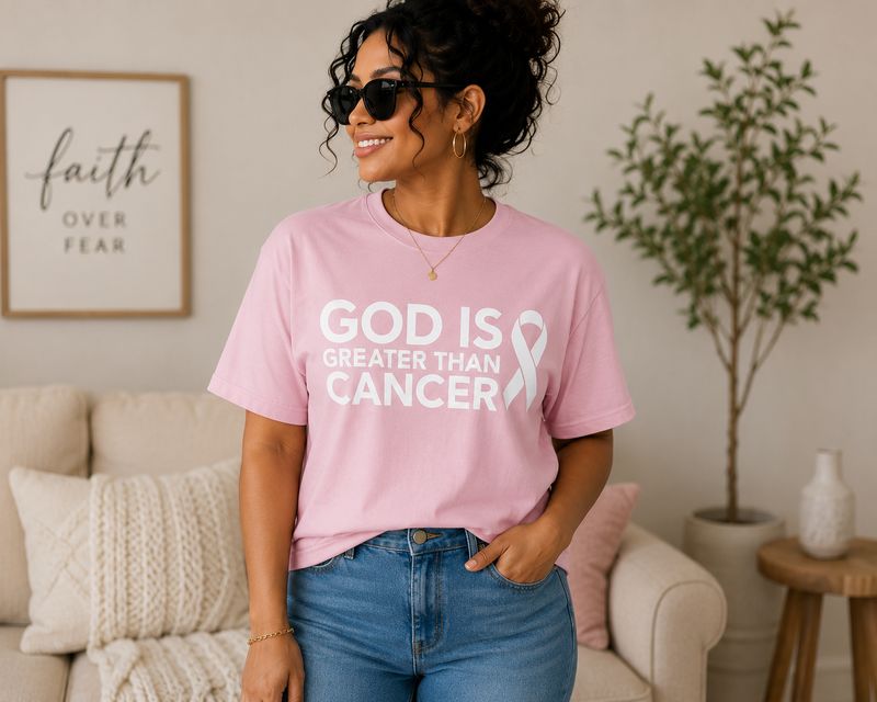 T-Shirt - God is Greater Than Cancer