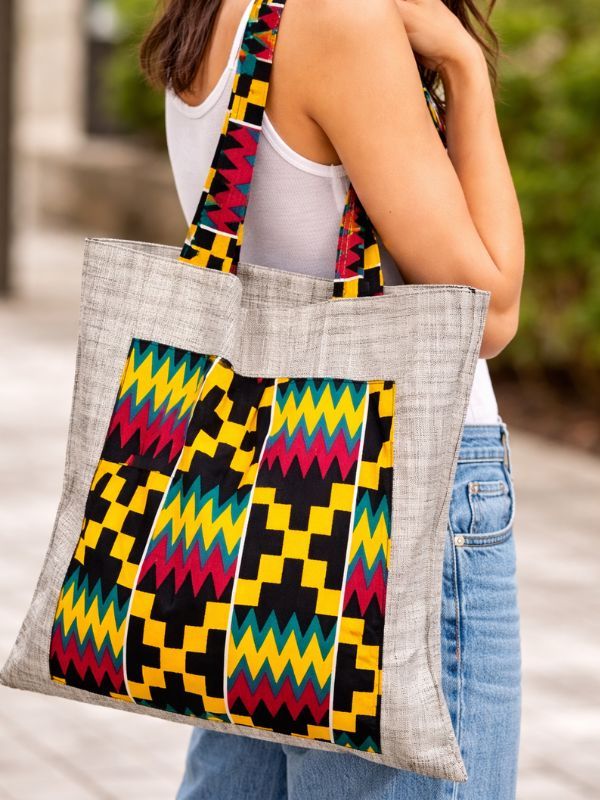 Tote bag beige vertical