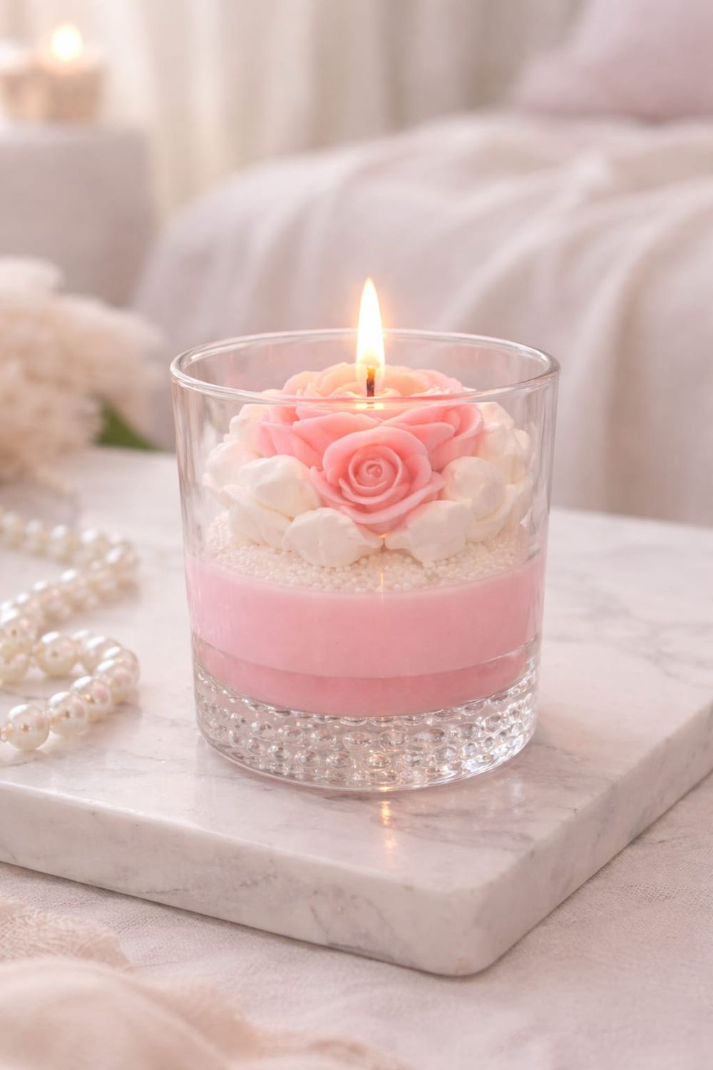 Bougie solidaire - Rose Joyeuse