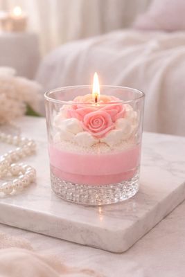 Bougie solidaire - Rose Joyeuse