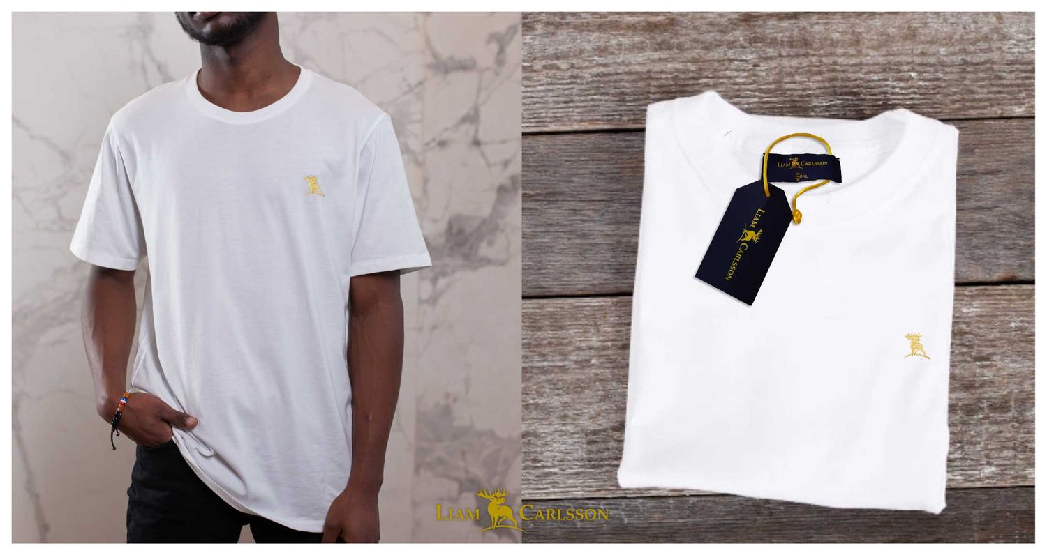 T-shirt biały z haftem