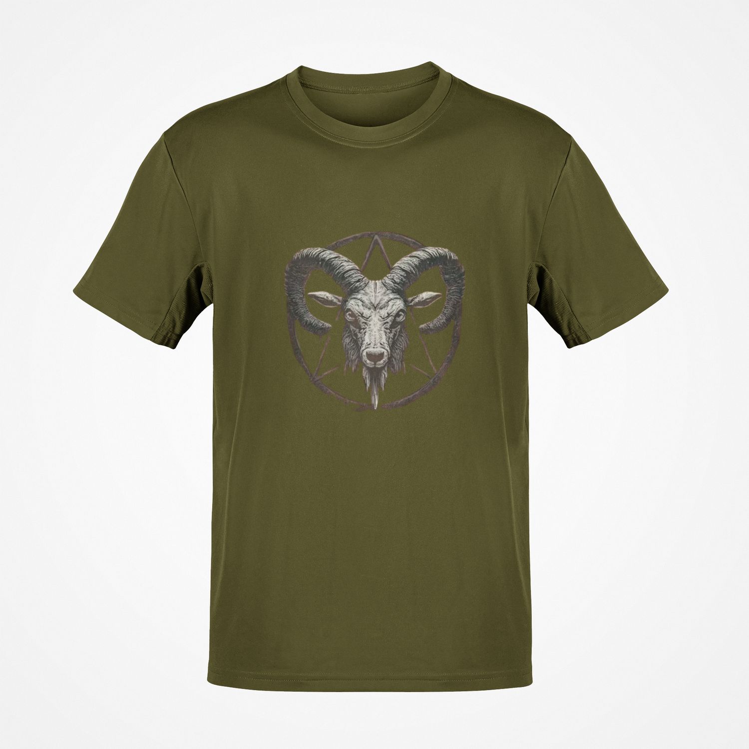 Duża koszulka męska Pentagram t-shirt z nadrukiem khaki big&amp;tall