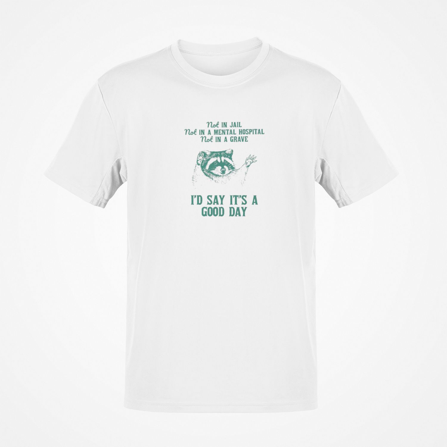 Duża koszulka męska Dobry dzień t-shirt z nadrukiem biały big&amp;tall