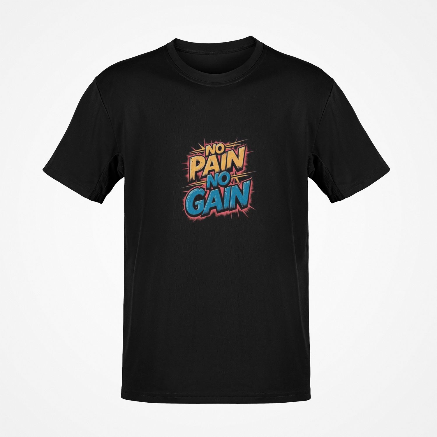 Duża koszulka męska No pain no gain czarna big&amp;tall