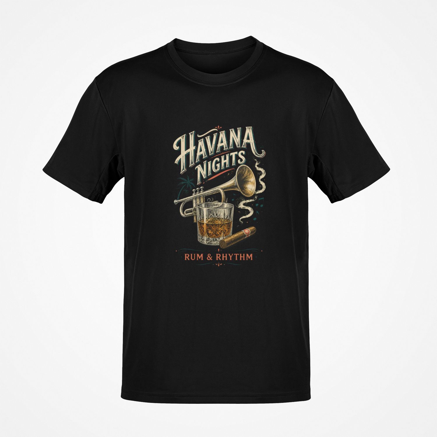 Duża koszulka męska Havana nights czarna big&amp;tall