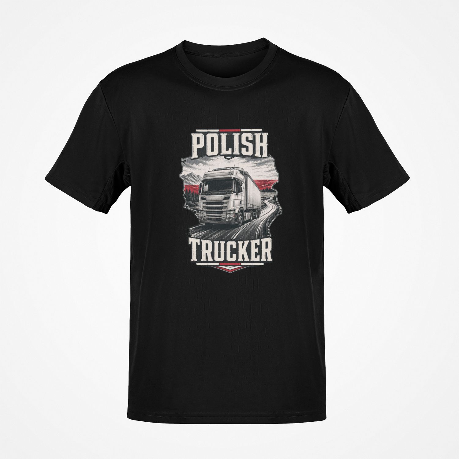 Duża koszulka męska Polish trucker czarna big&amp;tall Liam Carlsson