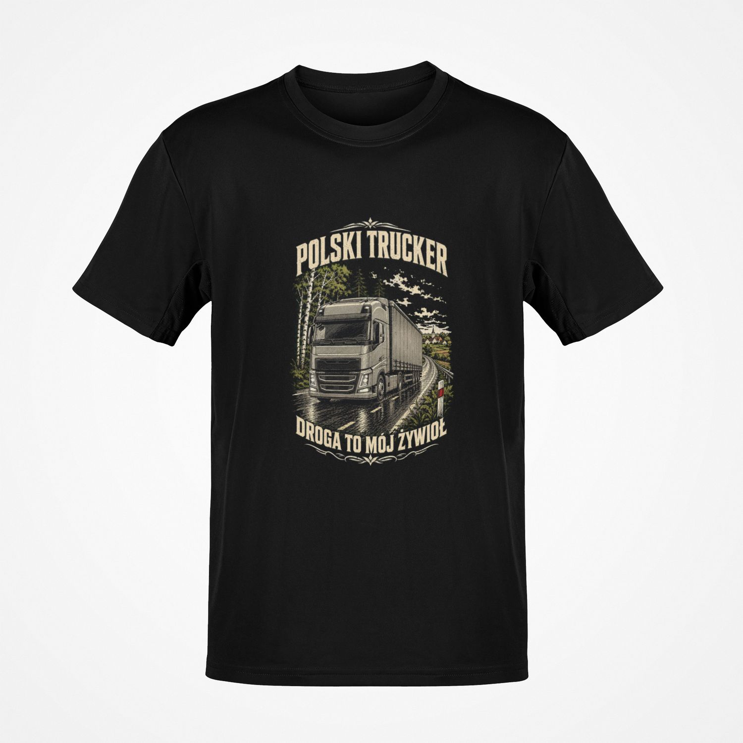 Duża koszulka męska Polski trucker czarna big&amp;tall