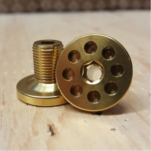 Prohouse BMX Titanium Flush Mount Crank Spindle Bolt(single), COLOUR: Gold