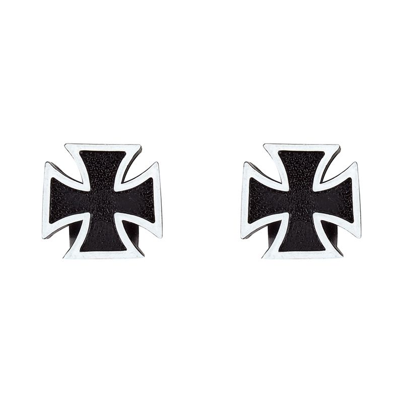 Triktopz Iron Cross Valve Caps, COLOUR: Black
