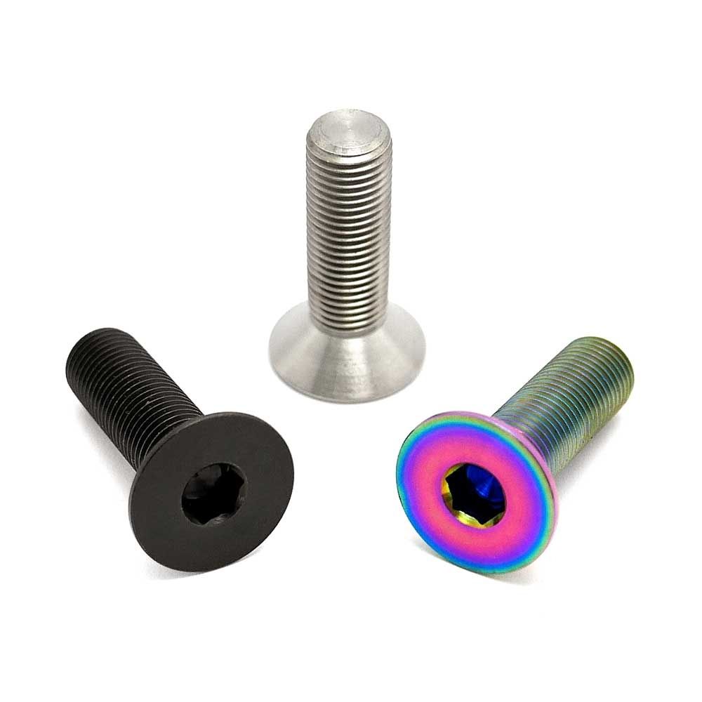 TLC Titanium Crank Spindle Bolt (single), COLOUR: Black