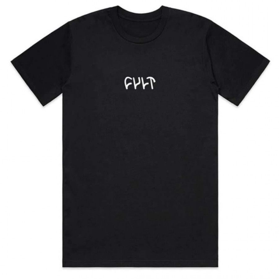 Cult Embroidered T-shirt, COLOUR: Black, SIZE: Large