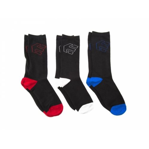 Etnies Legacy Socks (3 PAIRS), COLOUR: Black, SIZE: One size fits all