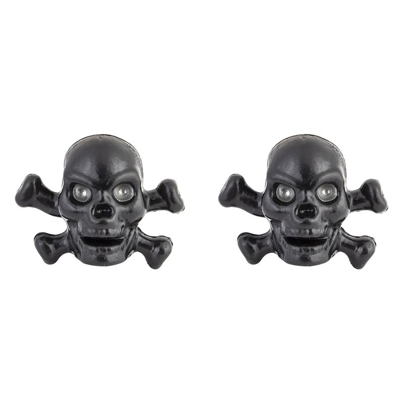 Triktopz Skull &amp; Bones Valve Caps, COLOUR: Black